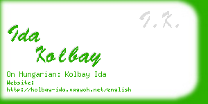 ida kolbay business card